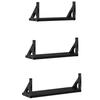 Wall Mounted Shelf System with Storage 3 pcs Black Oak Effect