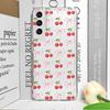 Korean Cute Cherry Bow Silicon Phone Case for Samsung Galaxy S22 S23 S24 S25 Plus Ultra S21 FE Clear Soft Shockproof Back Covers