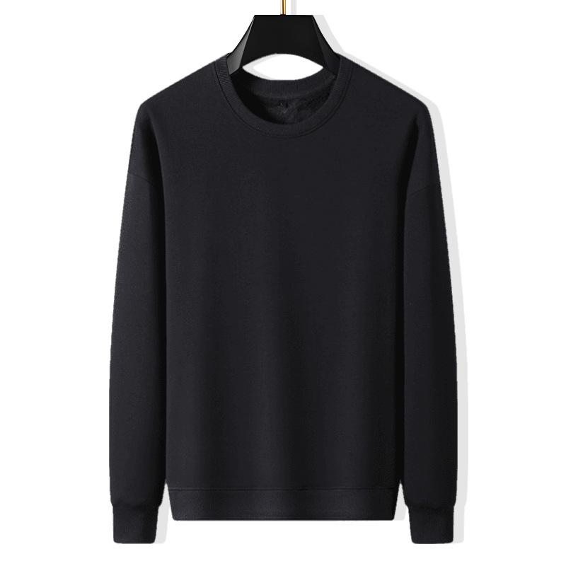 Rundhalspullover aus reiner Baumwolle für Herren und Damen, Herbst, einfarbig, lockere, große Größe, lässige Sportjacke, Langarm-T-Shirt