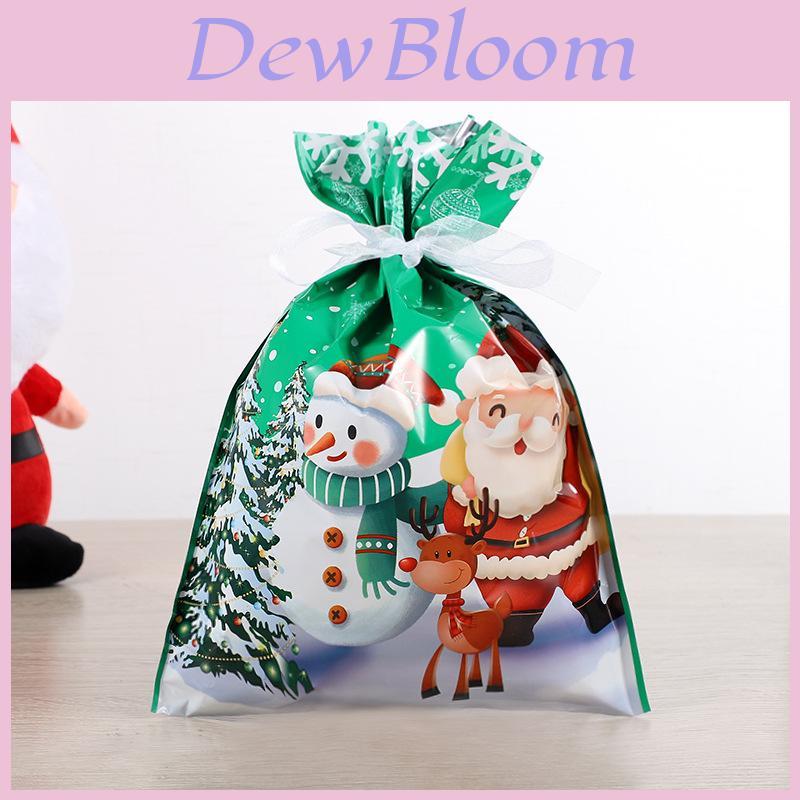Santa Claus Christmas Gift Bag With Plastic Material For Holiday Gift Wrapping And Decoration