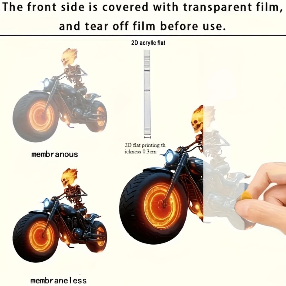 2D Flacher Schädel Motorrad Anhänger - Geeignet für Schlüsselanhänger und Rucksäcke | Langlebige Schädel Ornamente, das perfekte Geschenk für Weihnachten und Halloween