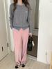 Women's Wool Cardigan: Round Neck Color Block, Embroidered Two-Piece Coco Style Sweater
