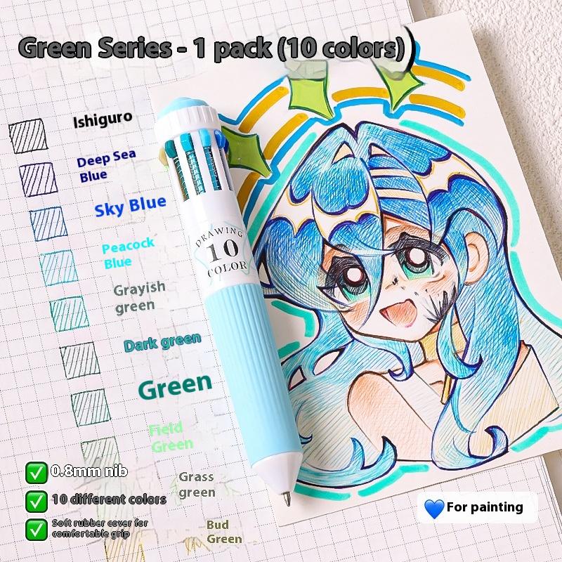 28 Barevná kuličková pera 0,8 mm Měkký úchop Stiskací Vícebarevné psací pero Pro kreslení Školní potřeby Papírnictví