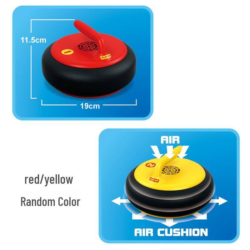 Kids Indoor Electric Curling Set: Light-Up Ice Hockey Team Game Toy (19CM)