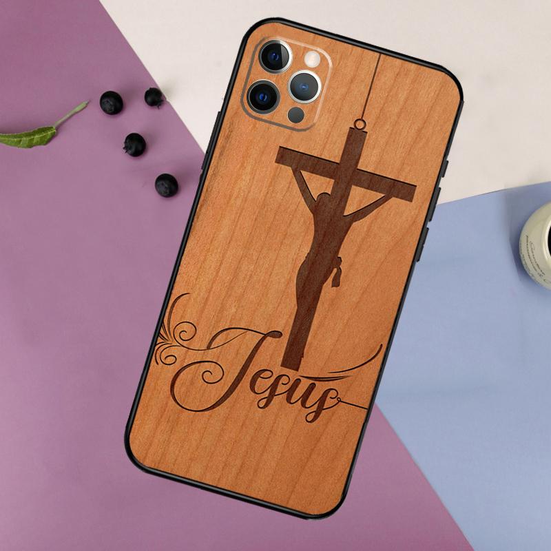 Buddha Jesus Guadalupe Holz Handyhülle Für iPhone 17 16 15 14 11 12 13 Pro Max Plus 12 13 mini 16e 17 Air Bumper Hülle