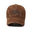 Retro Loch Gewaschen Baseballkappe Herren- und Damen-Buchstabenkappe Frühling und Herbst Vielseitig Outdoor Paar Lässige Mütze