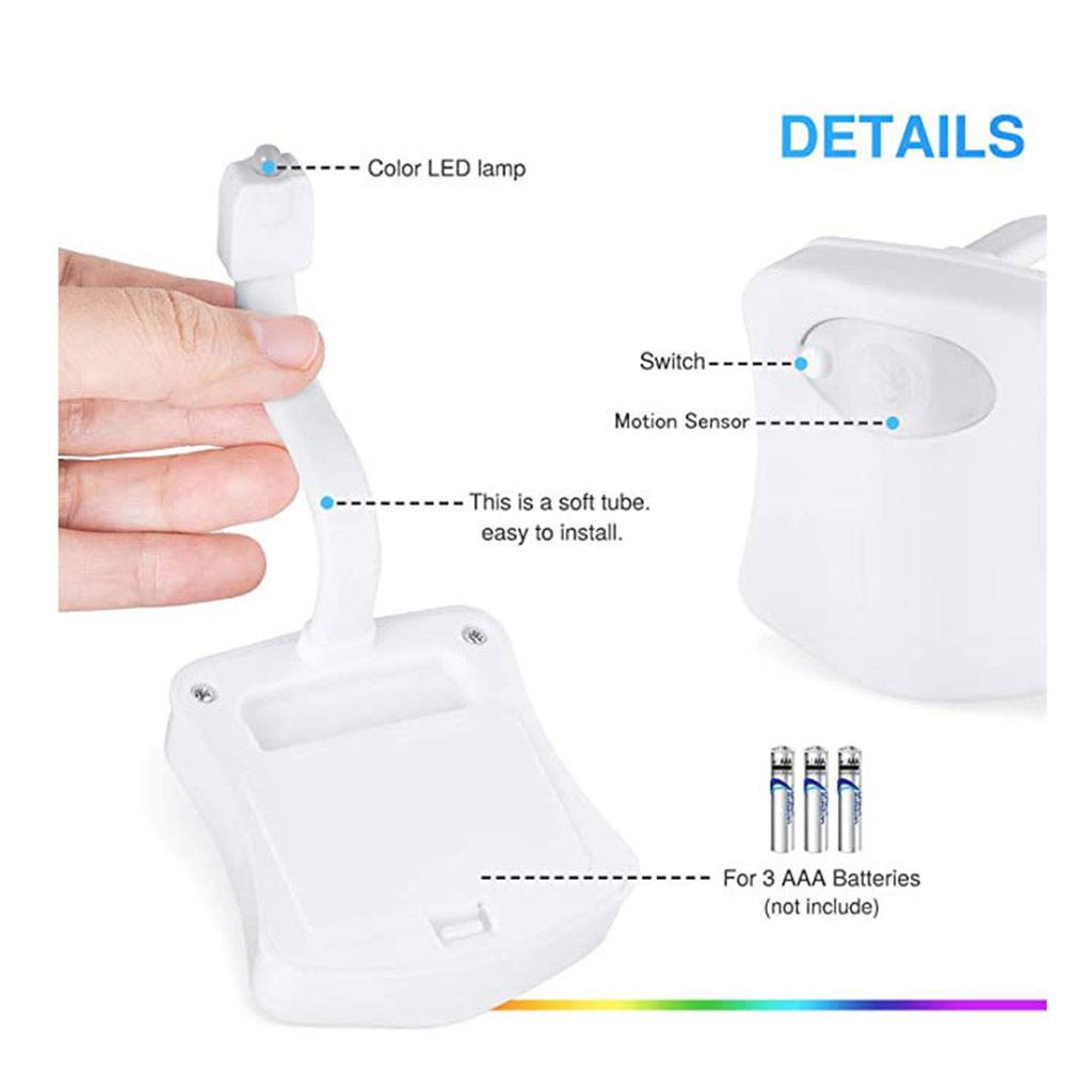 LED Toilet Bathroom Night Light Motion Activated for Seat Sensor Lamp Color Chan