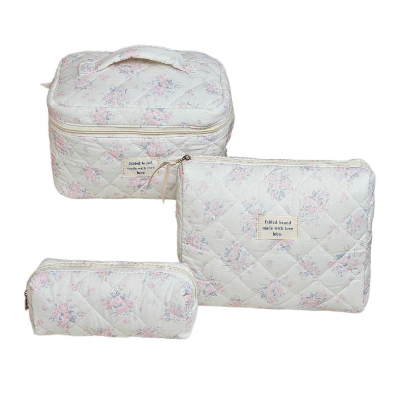 Large Capacity Travel Cosmetic Bag Portable Polyester Cotton Toiletry Bag Multifunctional Storage Pouch for Makeup Toiletries Business Trip