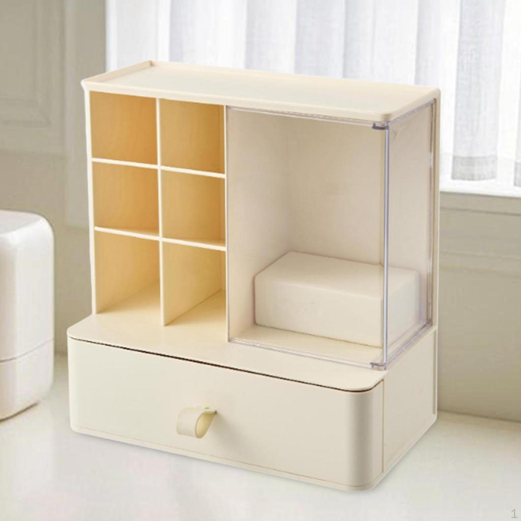 Desk Organzier Desktop Organization with Drawer Home Business Card Cosmetic Makeup Vanity Box