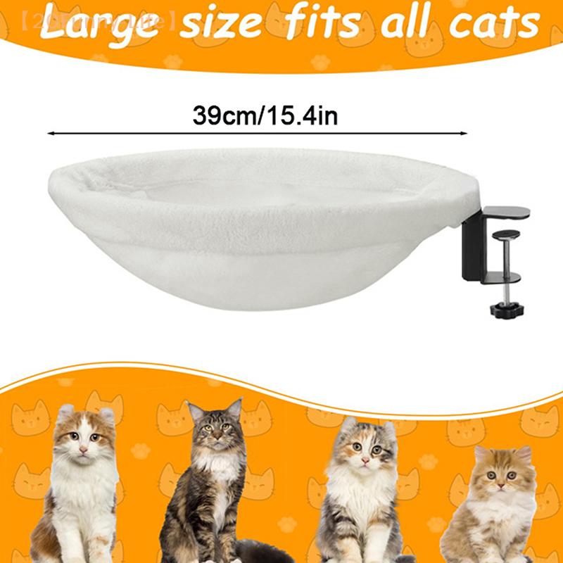Cat Desk Bed Desk Cat Perch Comfortable Soft Round Desktop Cat Bed Table Mount Cat's Nest With Pet Mat Office Work Deskcat Bed