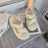 2025 Summer New Elastic Open-toed Sandals Platform-soled Foot Cover Sports Sandals Versatile One-word Beach Sandals