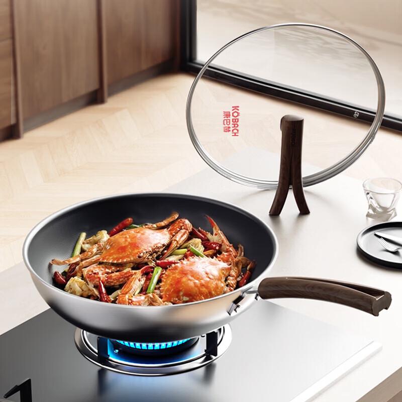 Kumbach Titanium-Infused 304 Stainless Steel Non-Stick Wok