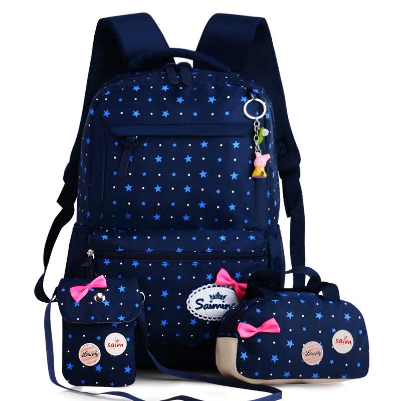 3pcs/set School Bag Backpacks Schoolbag Fashion Kids Lovely Backpack for Children Girls Bag Student