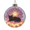Glowing Transparent Plastic Halloween Hanging Ball Ornament with Horror Scene for Home and Party Decor