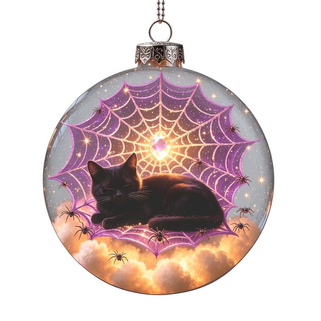 Glowing Transparent Plastic Halloween Hanging Ball Ornament with Horror Scene for Home and Party Decor