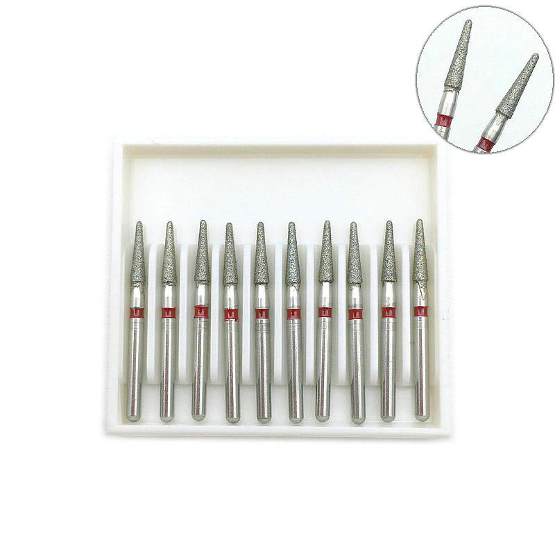 10pcs/box Dental Diamond Burs Drill Dental Burs Dia-burs for High Speed Handpiecess FG 1.6M Dentist Tool TR-21F