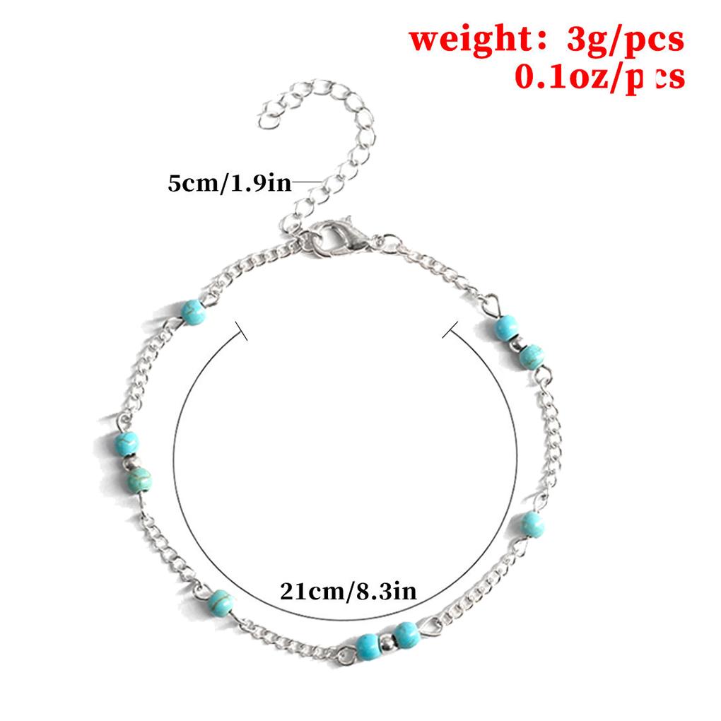 Anklets Layered Beaded Adjustable Simple Style Universal Aesthetic Jewelry Fashion Accessory Ankle Bracelets for Women Girls