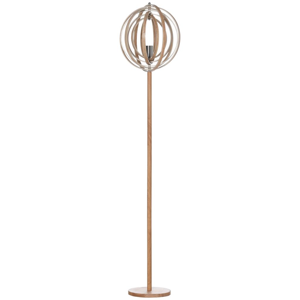 Circular Floor Lamp 40 W Max. Lampshade Light Natural Wood Dim. diameter 38 x 160 cm