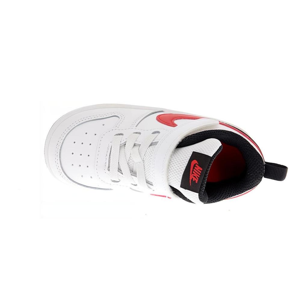 Nike Court Borough 2 Low top Skateboard Shoes Black White Red Baby BQ5453-110