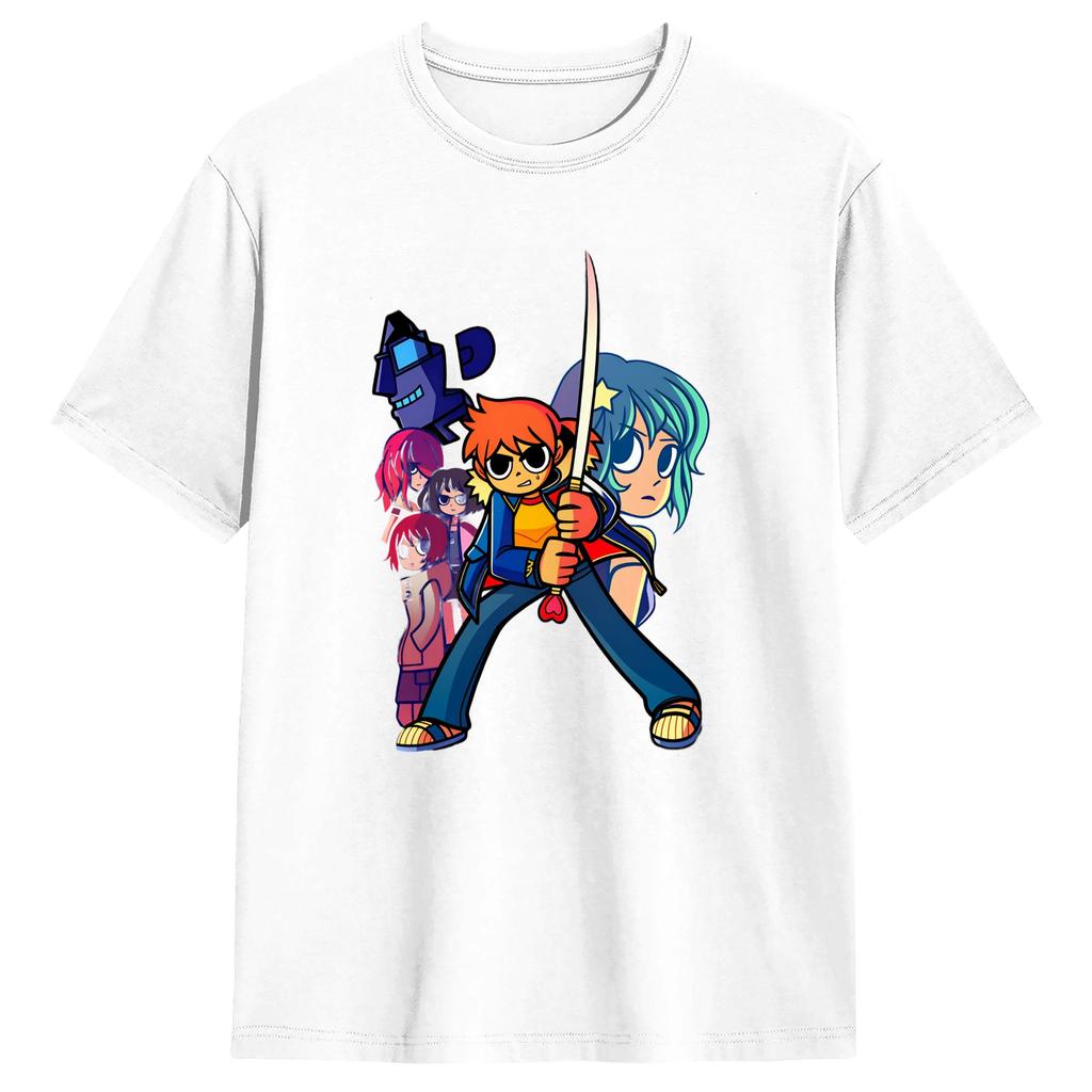Unisex T-Shirts Scotts Pilgrim Mode Baumwoll-T-Shirts Kurzarm-T-Shirts Rundhals Kleidung Geschenkidee