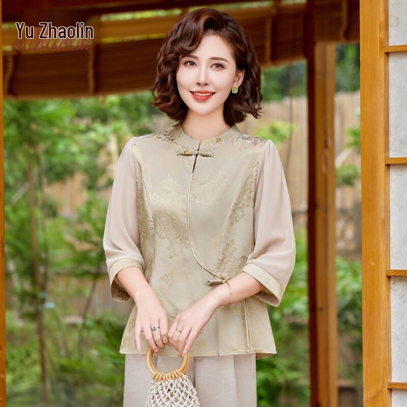 YUZHAOLIN New Chinese Style Printed Summer Top 3XL