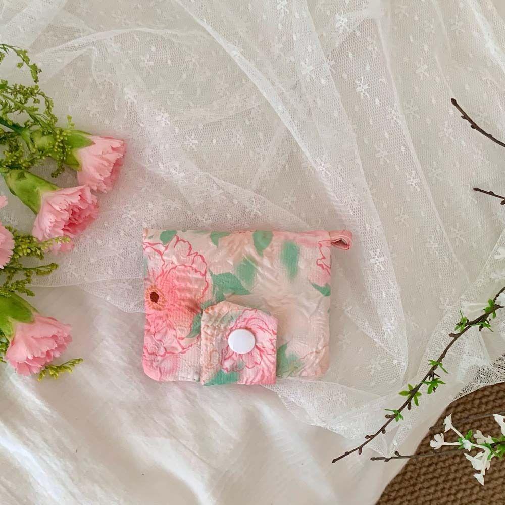 Bear Flower Coin Purse Canvas Cloth Envelope Wallets Simple Mini Cash Wallet  Female