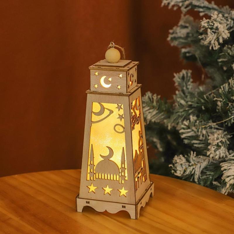 Sustainable Wooden LED Decoration For Islamic Festivals Offering Easy Installation And Versatile Use In Homes Decors Setting