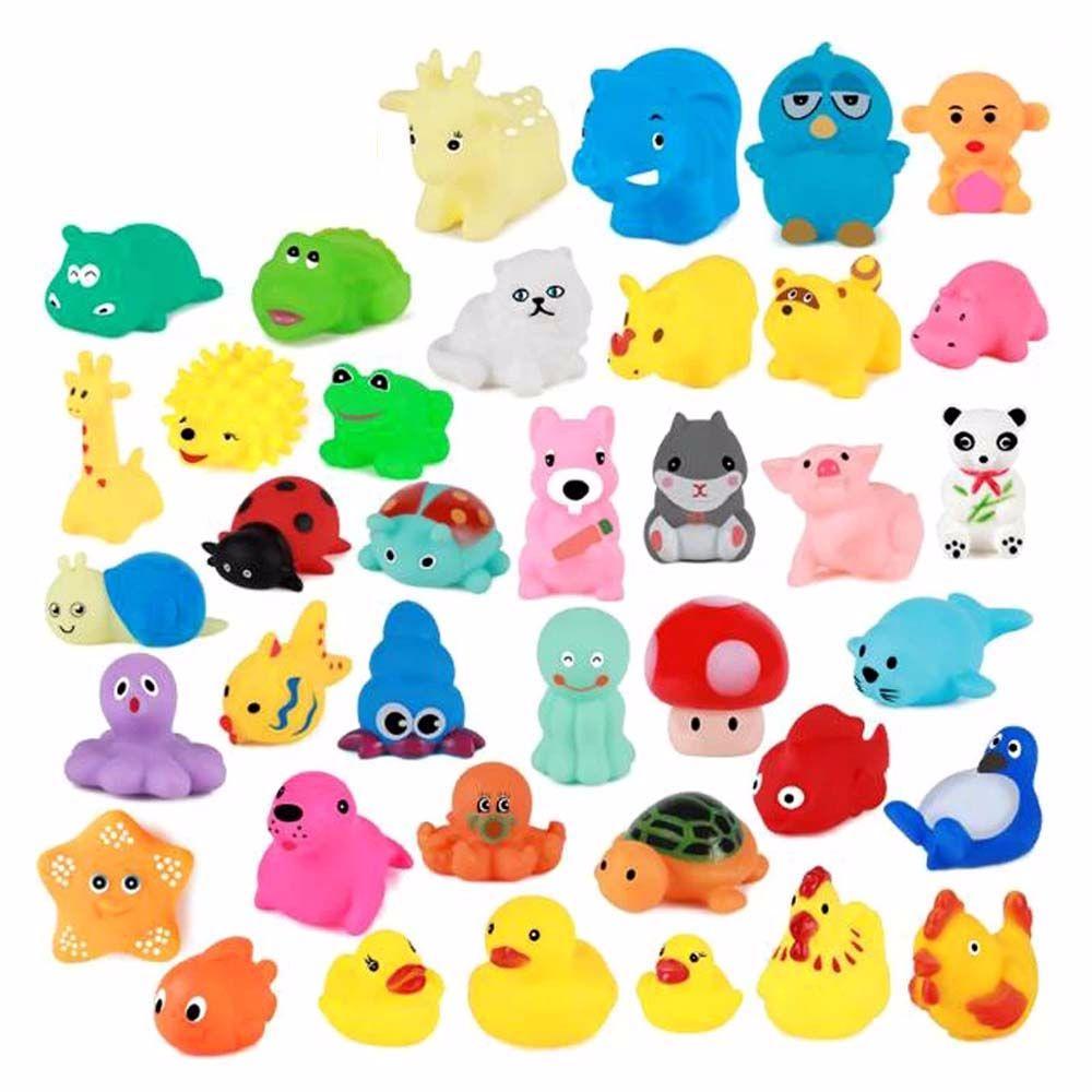 Cute Animals Float Baby Gift With Mesh Bag Classic Toys Swimming Water Toy Bath Toy Soft Rubber