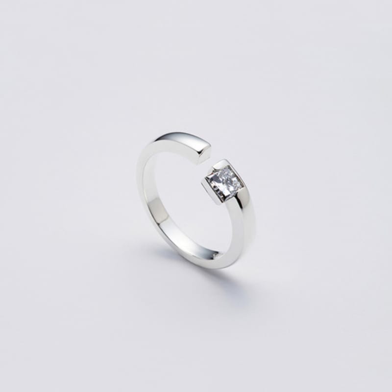 Liersi L Square Diamond Large Open Ring