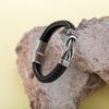 Jewelry Simple Two-color Leather Men's Bracelet Stainless Steel Magnet Buckle Trend Bracelet Creative Accessories