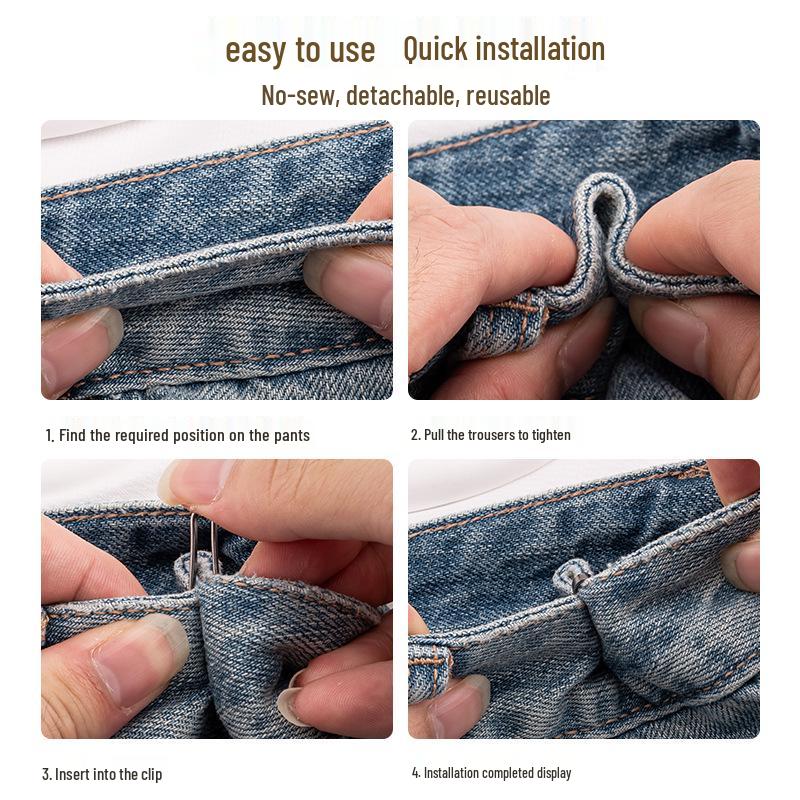 Adjustable Waist Clip: No-Sew, No-Nail Pants Shortening & Waist Reduction Tool