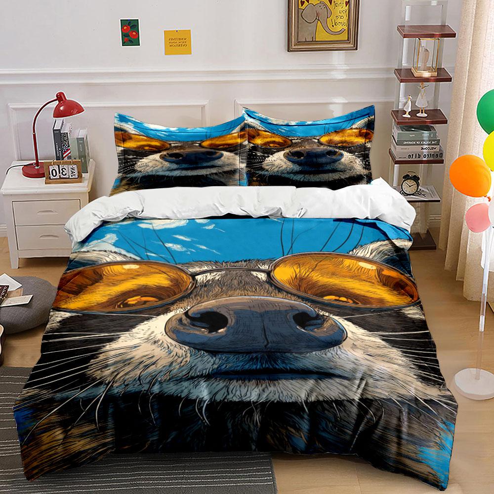 

Dog wearing yellow sunglasses. Bedding sets Duvet cover sets Duvet covers Pillowcases(1 * Duvet Cover 2 * Pillowcases, without duvet insert) 135x200cm