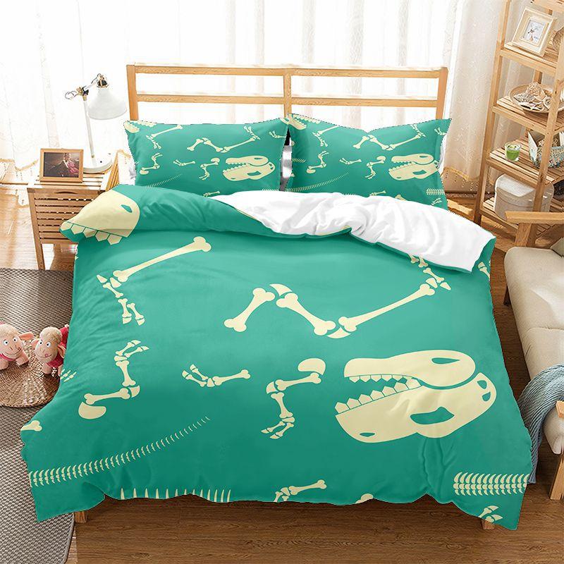 Dinosaur Duvet Cover Set Kids Bedding Set Full/Queen Size 3D Cartoon Animal Duvet Cover for Boys Girl Children Color Quilt Cover
