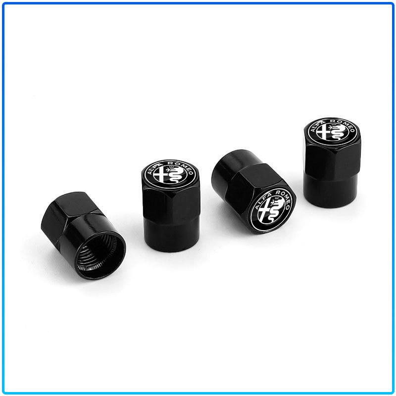 4Pcs Car Valve Stem Caps Cover Waterproof Car Accessories Stickers For Alfa Romeo 147 159 156 Giulietta Giulia Mito Spider Alpha Nheadrest