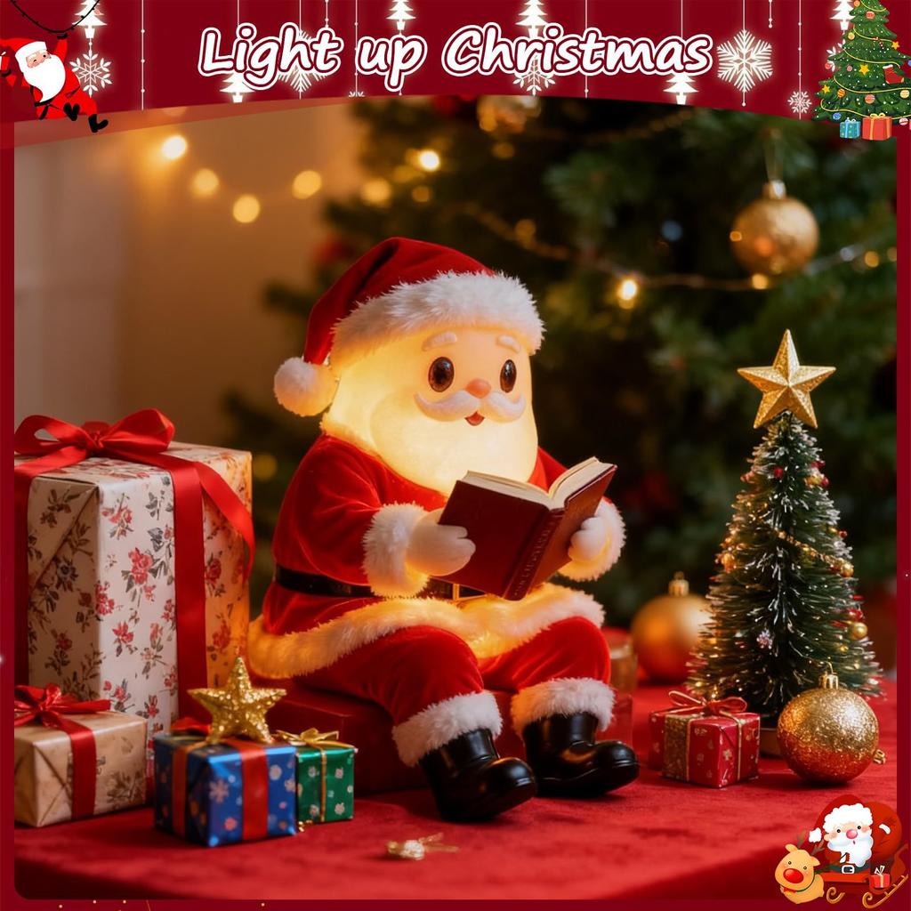 Reading Book Lamp, Christmas Table Lamp With Warm Light, Cute Xmas Decoration For Home Living Room Bedroom Desk, Holiday Gift For Kids Adults