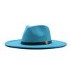 Europe, America, Autumn and Winter New M Standard Big Eaves Peach Heart Concave Convex Top Fashion Flat Top Hat Women's Woolen Jazz Hat