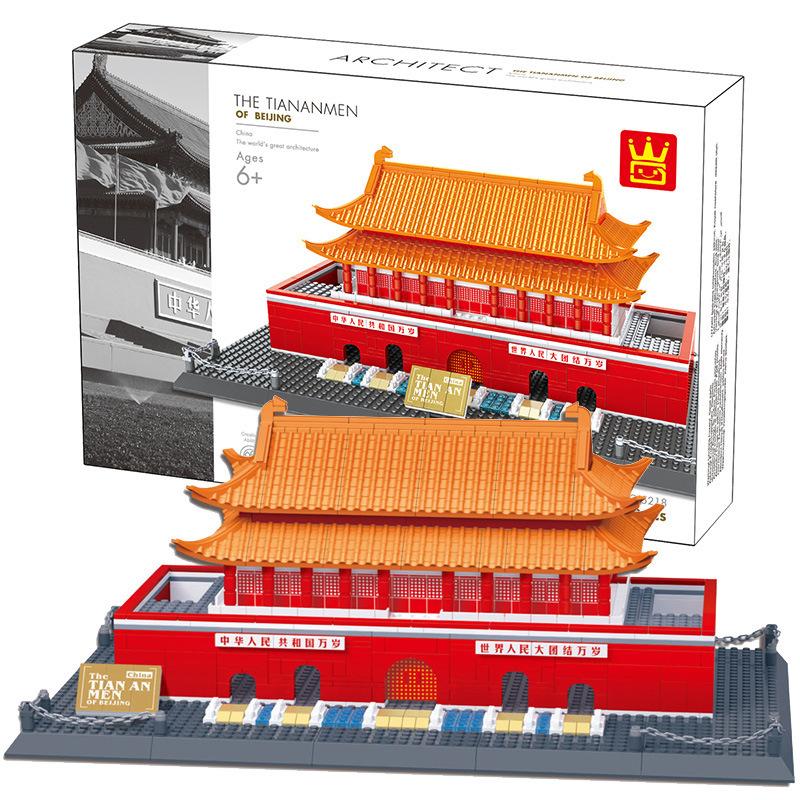 

Building Block World, строительный антиквариат, трехмерная модель, сборка головоломки из мелких частиц, сборка игрушки красный