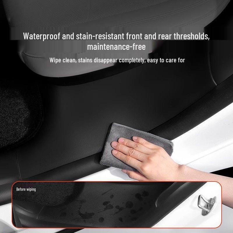 Tesla Model Y/3 Door Sill Strips & Seat Corner Protectors with Front/Rear Anti-Kick Mats