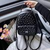 Rhombus diamond backpack bag women's new fashionable versatile small backpack shoulder travel bag