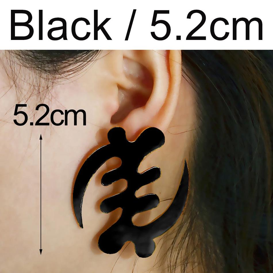 Anniyo (One Pair) 5.2cm/7.3cm African Symbol Big Earrings Adinkra Gye Nyame Hyperbole Stud Earrings Ethnic Jewelry #203821