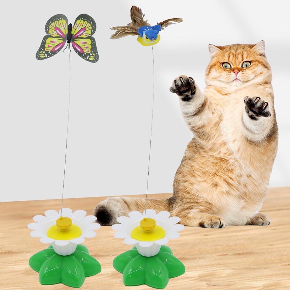 Drehender Elektrischer Lustiger Katzenstab Katzenspielzeug Simulation Schmetterling Vogel Interaktives Lustiges Katzenspielzeug Intelligenztraining Haustierspielzeug