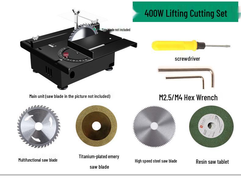 400W Portable Mini Table Saw for Woodworking - Compact Sliding Electric Saw