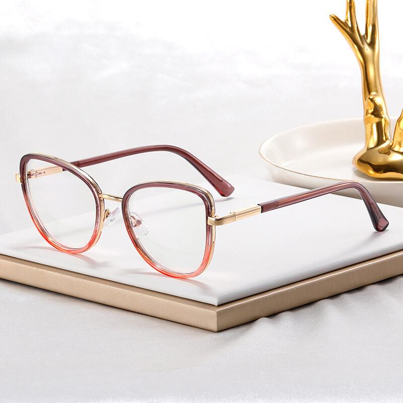 Leopard Cat Eye Reading Glasses Anti Blue Light Women Ultralight TR90 Far Sight Optical Eyewear Prescription