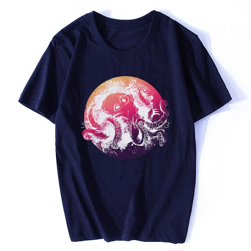Deep Sea Octopus Funny Vintage TShirt Casual Cotton Tshirt Oversized Unisex Tops Unisexs Clothes Fitness T Shirt
