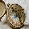 Handmade Brass Pocket Compass with Sundial – 5 cm Diameter | Royal Memorabilia | Steampunk Style | Queens Coronation Commemorative