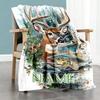 Deer Fish River Personalized Name Blanket Gift Personalized Blanket Ultra-Soft for Home Decor Seaside Livingroom Bed All-Season Use