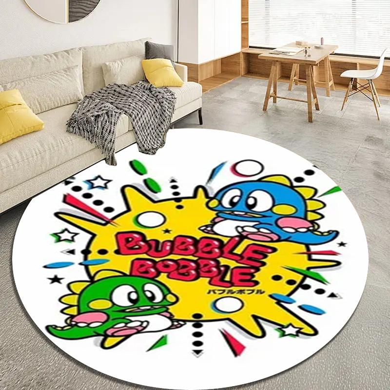 Bubble Bobble Round Area Rug,Carpet Rug for Living Room Bedroom Sofa Playroom Decor,Non-slip Floor Mat41