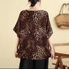 Short sleeve Oversized Cotton vintage leopard Casual loose t shirt tops Women summer t-shirt