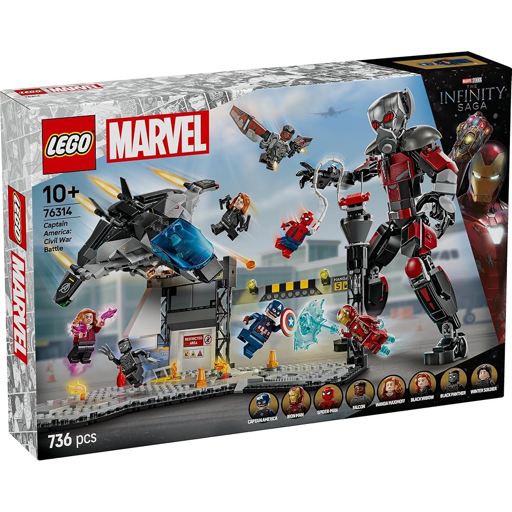 LEGO Marvel Civil War Captain America Action Battle Toy Set for Kids Ages 10-12 Building Blocks