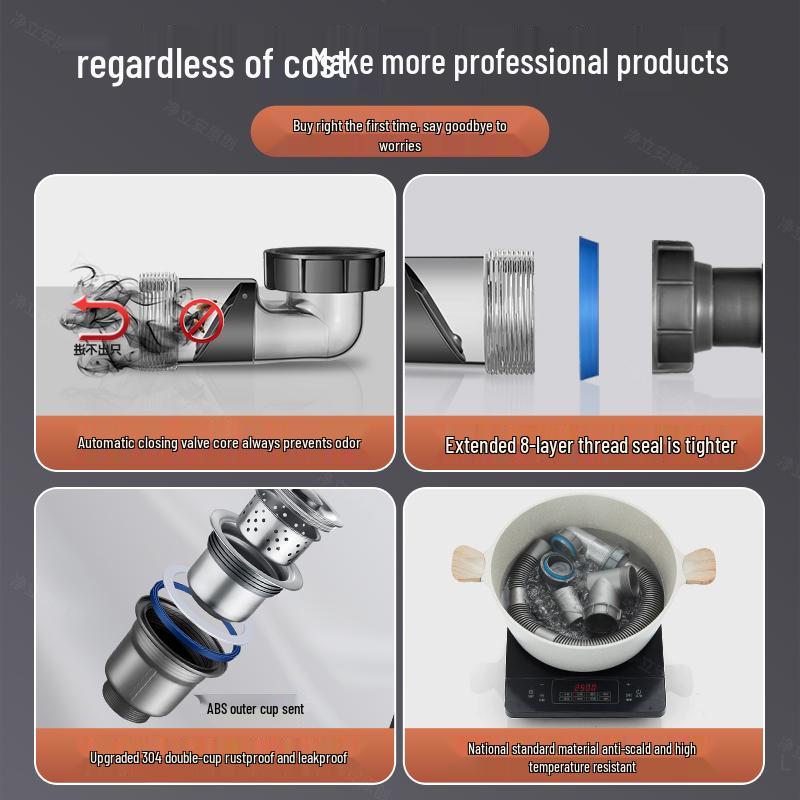 Doppelspülbecken aus Edelstahl 304 für die Küche mit Ablaufrohr und Siebkorb